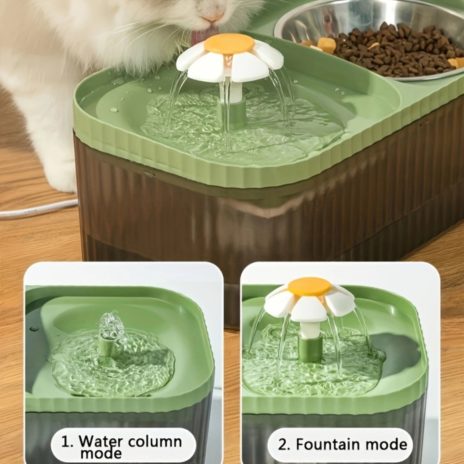 1pc Premium Automatic Cat Water Fountain & Elevated Stainless Steel Food Bowl Set - Healthy Dual Feeding Station for Indoor Cats